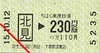 北海道ちほく高原鉄道　乗車券